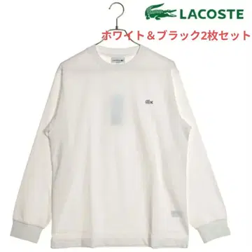 LACOSTE 라코스테 화이트, 블랙 긴팔 티셔츠 사이즈 2