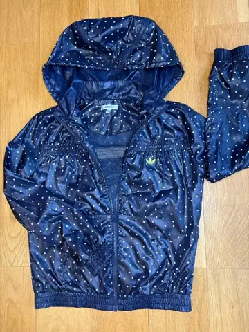 adidas 아디다스 후드티 블루종 풀 집업 도트 네이비 화이트 S