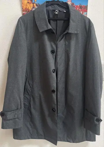 남성용 코트 그레이 L