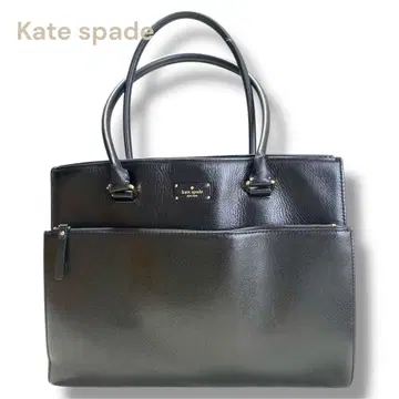 [고품질] Kate spade 고급 주름 가죽 비즈니스 백 대용량 블랙