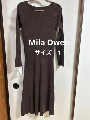 Mila Owen 브라운 리브 니트 원피스 1 사이즈