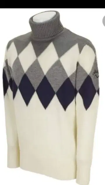 Callaway 다이아몬드 패턴 터틀넥 스웨터 M 사이즈