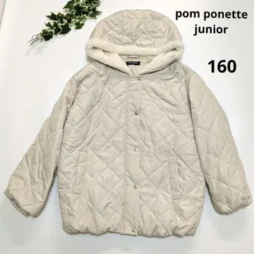 [ 미사용 ] pom ponette 퀼팅 코트 L(160) 아이보리