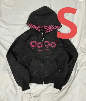 9090 girl OG Logo Glitter Zip Hoodie
