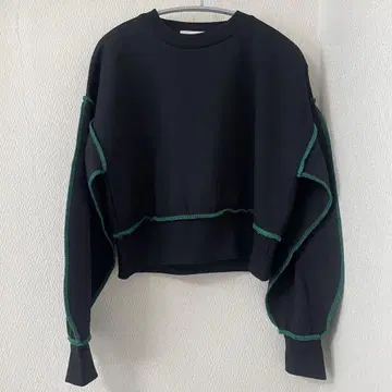 AZUL by MOUSSY 크롭 맨투맨 F 블랙