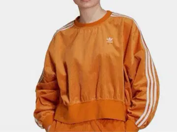 adidas 오렌지 코듀로이 크롭 맨투맨