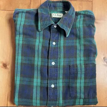 80s USA L.L.Bean 블랙워치 셔츠 그린 네이비 M