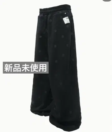 S dot sweat wide pants black