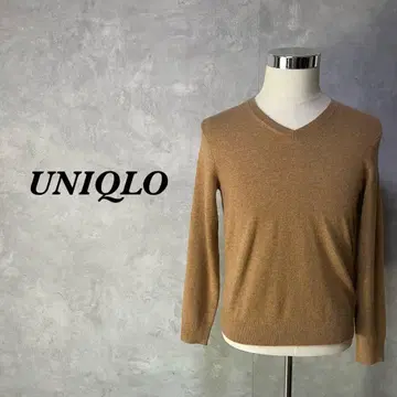 캐시미어 100% 유니클로 스웨터 니트 V넥 베이지 S 2827