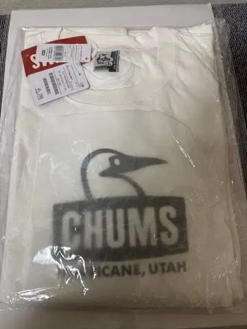 CHUMS 화이트 로고 롱T셔츠