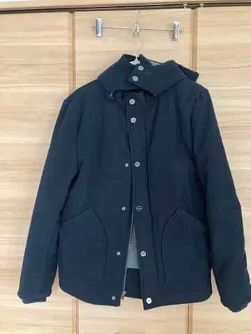 21MEN 후드 부착 네이비 코트 N-2B