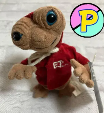 E.T. 봉제 인형 빨간색 후드 부착 약 18cm