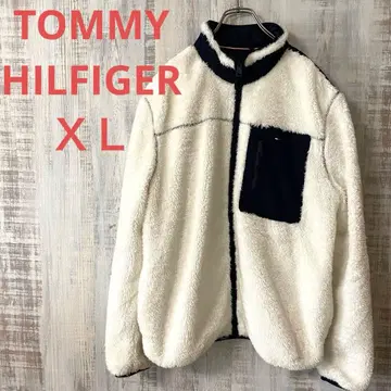 TOMMYHILFIGER 얇은 소재 보아 블루종 퍼 블루종 빅 사이즈