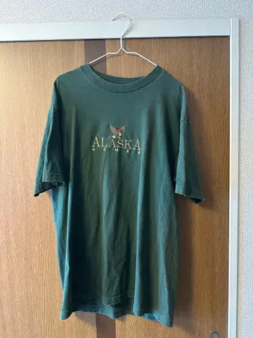 ALASKA 자수 T셔츠 다크 그린 반팔