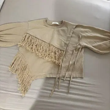 eaphi fringe layered tops beige