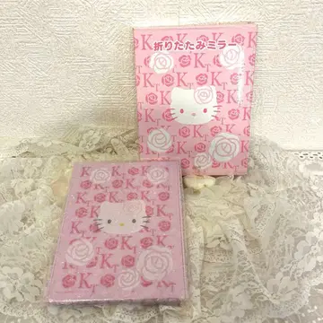 레어 헬로키티 접이식 거울 핑크 까멜리아 키티