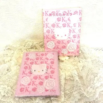 레어 헬로키티 접이식 거울 핑크 까멜리아 키티