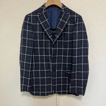 UNITED ARROWS 네이비 체크 비즈니스 자켓