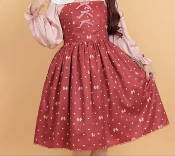 axes femme kawaii heart dot 오버롤 스커트