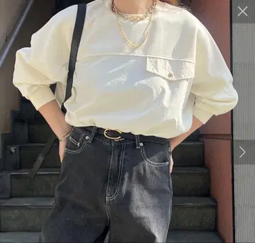 제나 에스파스 메르베유 푸하쿠 절개 종이상자 티셔츠 화이트 jena