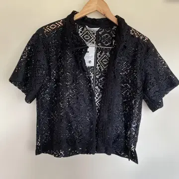 Te chichi TERRASSE 블랙 레이스 셔츠