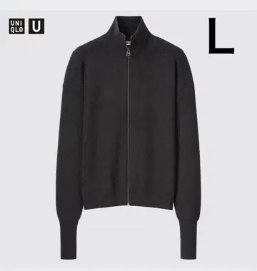 UNIQLO U 메리노 블렌드 풀 집업 스웨터 블랙 L