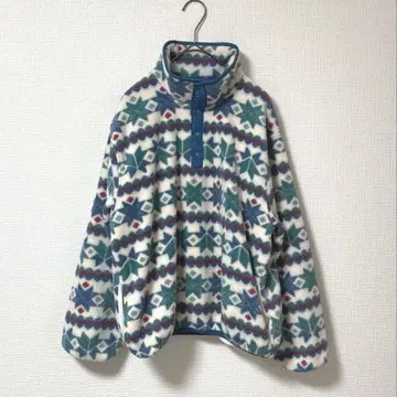 80s 엘엘빈 플리스 자켓 스노우 올 패턴