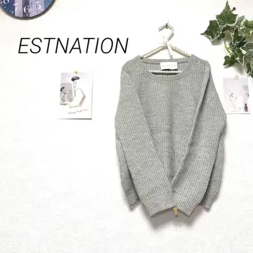 8790-1 에스트네이션 ESTNATION 니트 스웨터 무지