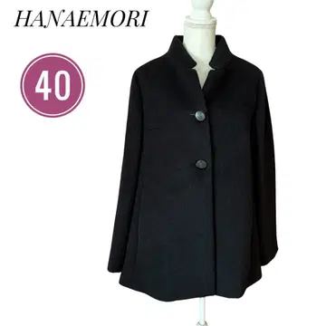 HANAEMORI 알파카 울 숏코트 블랙 고급 고급스러움