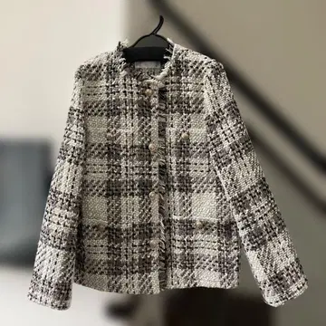 노카라 체크 자켓
