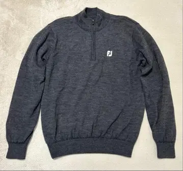 [ 풋조이 ] 방풍 방한 안감 부착 하프 지퍼 니트 사이즈 M 그레이