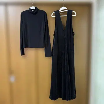 에시카 블랙 살로펫과 티셔츠 세트