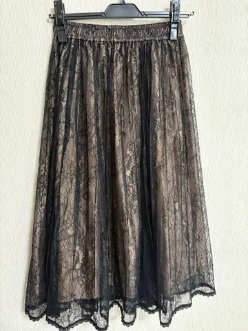 JILLSTUART 레이스 블랙 플레어 스커트