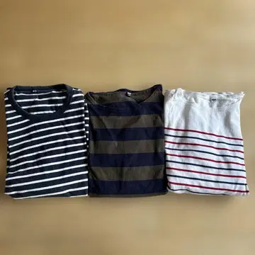 UNIQLO 보더 롱T 3장 세트 XL 사이즈