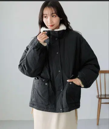 새상품 LOWRYS FARM 스탠드 보아 블루종 블랙