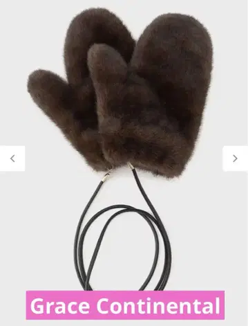 미사용 택 포함 LOU ANDREA 인조 모피 벙어리장갑 스트랩 포함