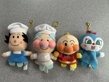 호빵맨 키체인 포함 봉제 인형 손가락 인형 마스코트 4개 묶음 판매