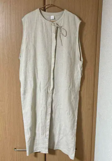 카구레 코튼 린넨 베스트 원피스 아이보리