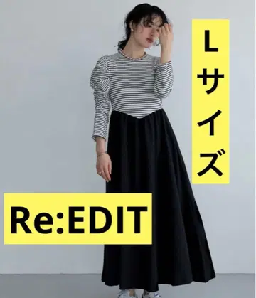Re:EDIT L 사이즈 파워숄더 도킹 원피스