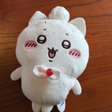 화이트 봉제 인형 웃는 얼굴 캐릭터