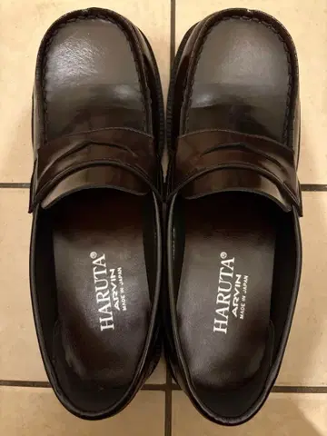 HARUTA 다크 브라운 이마 로퍼