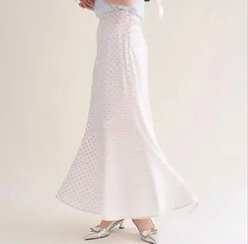 muguet gloss dot satin skirt