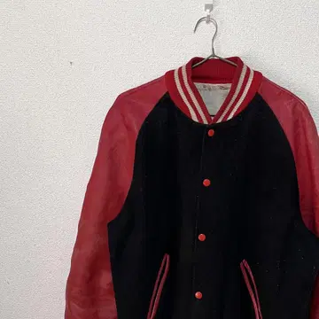 바시티 자켓 80s 울 가죽 자켓 수베니어 자켓 XL