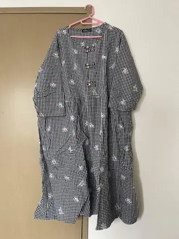 드럭스토어의 깅엄 체크 롱 원피스