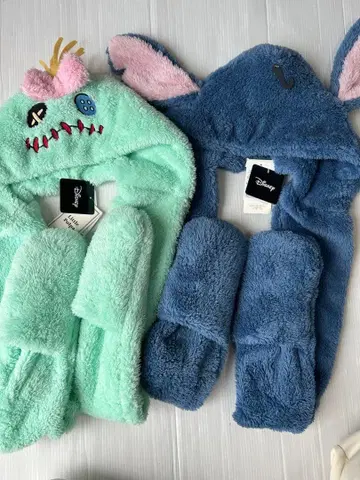 신상 새상품 디즈니 스티치&스크럼프 ] 방한용 머플러