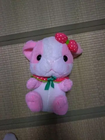 토끼 봉제 인형 이치고 리본 포함