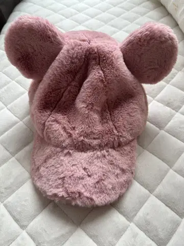 디즈니 미키마우스 복슬복슬 핑크 캡