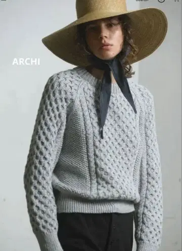 ARCHI 케이블 아란 니트 스웨터 프리 사이즈
