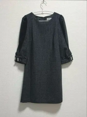 새상품급 Rirandture 쉬폰 슬리브 글렌체크 원피스 1 사이즈