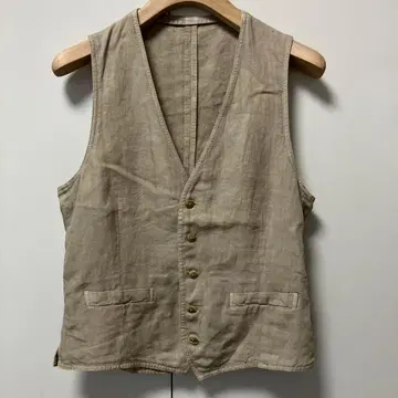 LARDINI 베이지 린넨 베스트